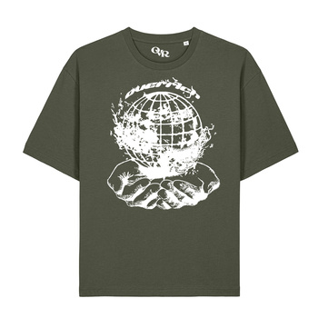 Koszulka z bawełny organicznej globe khaki155 GSM unisex
