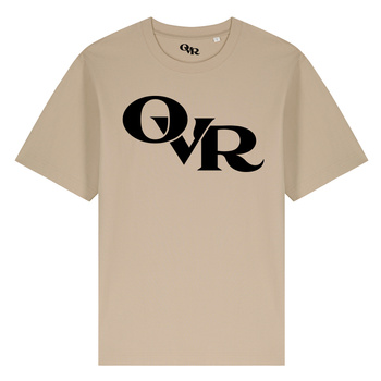 Męska koszulka w stylu oversize beżowa overrich.