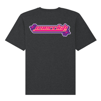 Ciemnoszara  koszulka stars w stylu oversize overrich