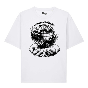 Biała Koszulka z bawełny organicznej globe khaki155 GSM unisex