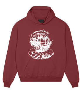 Bluza oversize z kapturem globe overrich hard red