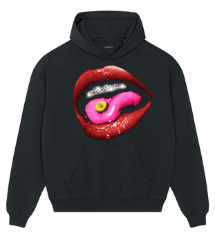 Czarna bluza oversize z kapturem ovr tabletka