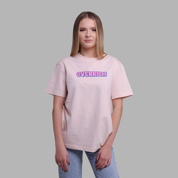 Koszulka damska w delikatnym stylu oversize różowa