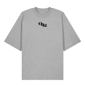 Szary melanż koszulka boxy 200 GSM bawełna organiczna OVR