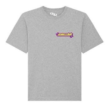 Koszulka oversize  szary melanż z nadrukiem