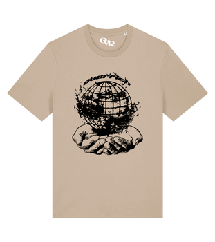 T-SHIRT beżowy globe overrich