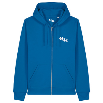 Niebieska bluza z kapturem na zamek overrich