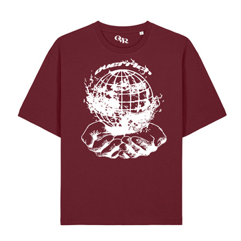 Burgundowa Koszulka z bawełny organicznej globe 155 GSM