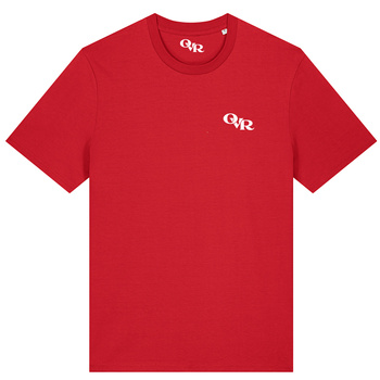 Czerwona koszulka basic z bawełny organicznej czerwona ovr